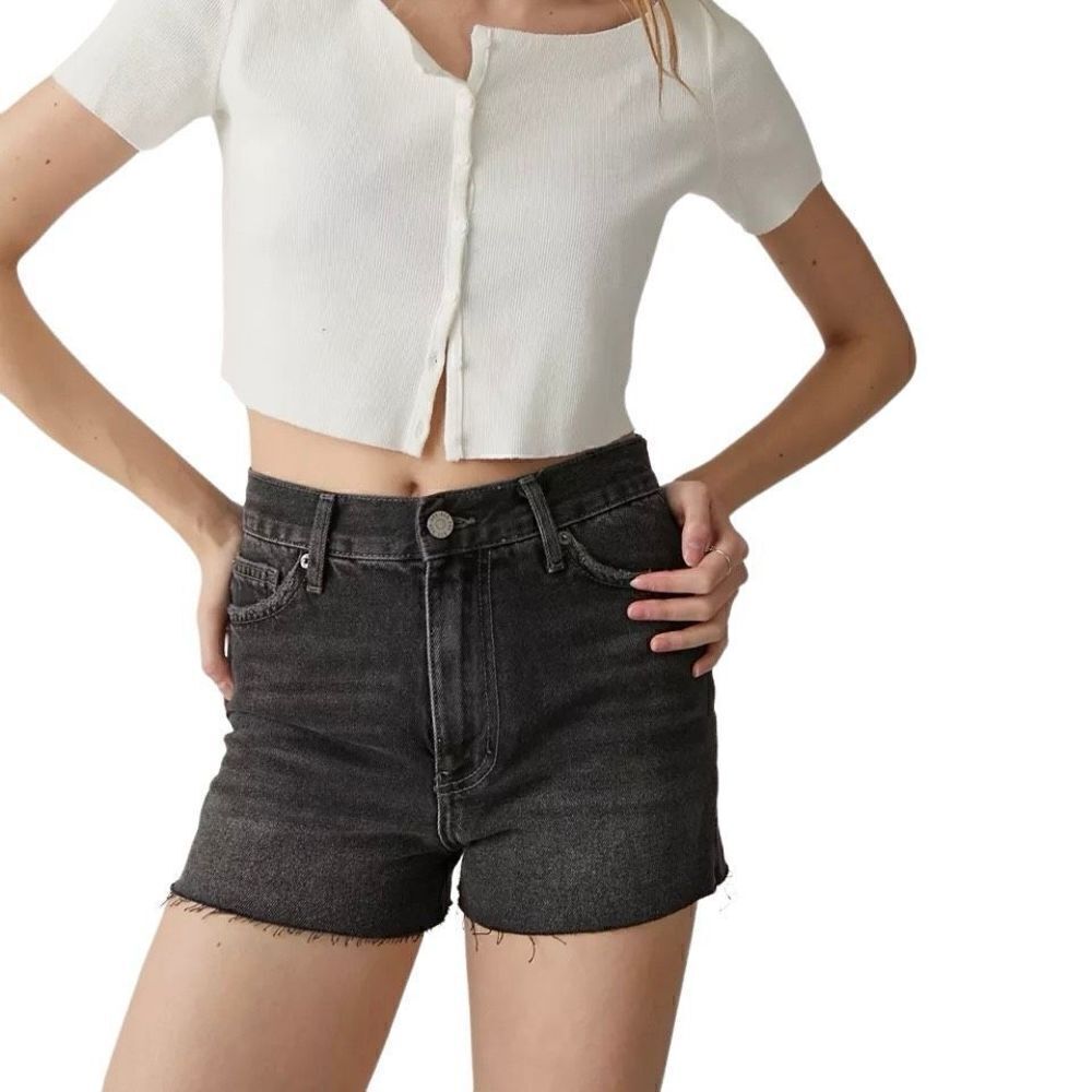 BDG Urban‎ Outfitters Girlfriend High-Waisted Denim Short Washed Black Size 31
